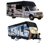 RV Roof Cover Fit 13.5×3m, Universal Fit RV Cover, Oxford Cloth Waterproof & UV Resistant for RVs, Class A/B/C Motorhomes, Popup & Truck Campers, Travel Trailers (Gray, 9.5×3m)