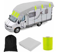 RV Roof Cover for Winter - Heavy Duty RV Covers Roof with Reflective Tape Winterizing Protection for Class A/B/C Motorhomes, Camper & Travel Trailers(Gray,21x10FT)