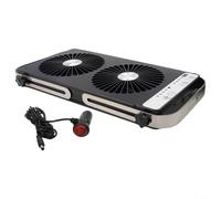 RV Roof Fan Ventilation Cooling System, With Double Row Design, For Camper Trailer for caravan Adjustable Speed 12V DC Electric Exhaust Air Circulation(Black)