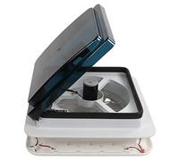 RV Roof Vent Fan, 12V Motorhome Vent Fan Intake and Exhaust RV Ventilation Exhaust Fan with LED Light, Manual Van Bathroom Roof Vent Fan with Insect Proof Net for Camper Trailer, 360x360mm