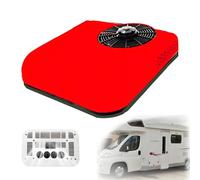 RV Rooftop Air Conditioner, 12V/24V Top Mounted Parking Cool Air Conditioning, Camper AC Unit for Truck, RV, Forklift, Construction Vehicle, Crane, Van, Low Profile Quiet Red-24V