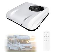 RV Rooftop Air Conditioner, Electric Parking Air Conditioning Fit, 2-in-1 Heating and Cooling Mode, for Motorhome Camper, Van Truck, Excavator White-12V