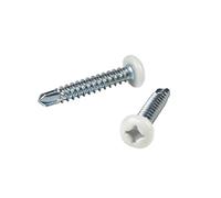 RV Screws #8x1 Pan Head Metal RV Self Tapping Drill Screws for Cargo Trailers, Enclosed Trailers, Campers, RVs and Other | Square Hole Phillips | White | 100pcs