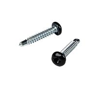 RV Screws #8x1 Pan Head Metal RV Self Tapping Drill Screws for Cargo Trailers, Enclosed Trailers, Campers, RVs and Other | Square Hole Phillips | Black | 100pcs