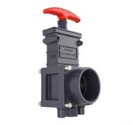 RV Sewer Gate Valve with Leak-Proof Cap, Pull-Type Shut Off Valve for Wastewater Hose, Flow Control Handle, 4-Bayonet Quick Connect, Black Plastic Drain Fitting for Camping Travel(50mm)