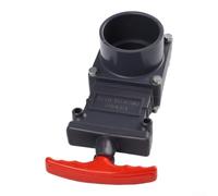 RV Sewer Gate Valve with Leak-Proof Cap, Pull-Type Shut Off Valve for Wastewater Hose, Flow Control Handle, 4-Bayonet Quick Connect, Black Plastic Drain Fitting for Camping Travel(32mm)