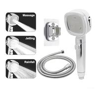 RV Shower Head with 60-inch Stainless Steel Hose, 3 Spray Modes (Massage//Rainfall) + ON/OFF Switch, High-Pressure Water-Saving Design for Camp
