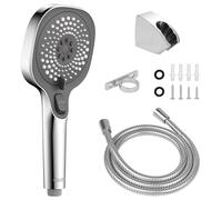 RV Shower Head with Hose and On Off Switch, 3-Spray Camper Water Saving and High Pressure Shower Head with Hose for RV, Camper, Van, Travel Trailer, Motorhome and Boat, White and Dark Gray Finish