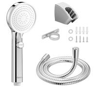 RV Shower Head with Hose and On Off Switch, Camper Water Saving and High Pressure Shower Head with Hose for RV, Camper, Van, Travel Trailer, Motorhome and Boat, White and Chrome Finish