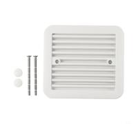 RV Side Exhaust Vent Cover for Bathroom and Caravan - White ABS Louver Air Outlet with Rainproof Design, 205.5 x 186.43mm Heat Dissipa