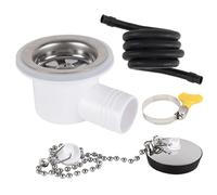 RV Sink Drain Kit - ABS Stainless Steel Right Angle | Quick Connect Filter - Boat Caravan Waste Pipe | Sink Waste Drain Hole - 200cm Hose For Camper Van Conversion For RV Boat Marine