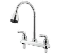 Rv Sink Faucet, Rv Kitchen Faucet, 360 Swivel Flexible Sink, Cold/Heating Dual Function Replacement Water Tap with 2 Handles for Campers, Motorhomes, Kitchen Replacement