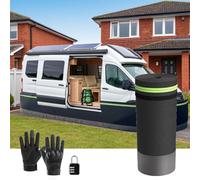 Rv Skirting Easy Installation, Heavy Duty RV Wind & Snow Barrier for Four Seasons, Cold Weather Air Skirt Kits, Insulated Camper Wrap with Lock Winter Travel Trailers 2.6ft High 49ft/15mLength