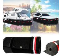 RV Skirting for four Seasons, Heavy-Duty Steel Mesh RV Skirting Kit with Reflective Strips, Wind & Snow Proof Felt with Velcro, Insulated Underpinning Skirts Kit, 5 Minute Quick Install(18m/59ft)