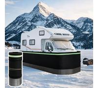 Rv Skirting for Winter, 39.4" Tall Camper, Skirt for Travel Trailer with Reflective Strip & Steel Mesh at the Bottom, Wind & Snow Proof Insulated(Hight 3.3ft,59ft/18m Length)