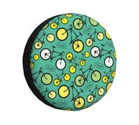 RV Spare Tire Cover Bicycle Pattern Tire Cover Adjustable Spare Tire Cover 14-17 Inch Tire Covers for Trailers SUV Truck and Many