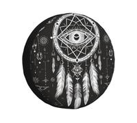 Rv Spare Tire Cover for Trailer Wheel Cover, Dark Boho Dreamcatcher Art | Raunew Universal Wheel Protector Camper Tire Cover Waterproof for Suv Truck Rv Camper Travel Trailer Accessories 14" 15"