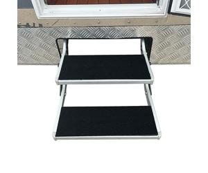 RV Step Cover 2 Packs RV Stair Covers fit 8-11" Deep Stairs RV Step Rug Carpets for Mobile Home, Camper (Black, 17.5 x 7.8 inch)