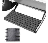 RV Step Cover Adjustable Buckle Deck Treads | Soil Marks Travel Trailer Step Covers for Travel Outside Camping Car Mud Marks Mobile Home Long-Term Parking Motorhome