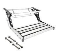 RV Step Single Ladder Step, Telescopic Folding RV Entry Stair Replacement,200kg Load Capacity, for RV Camper Van Motorhome Travel Trailer Manual-Single-layer