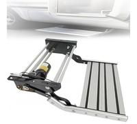 RV Steps，Camper Entry Steps - Aluminum Alloy Anodized，Anti-Slip，200kg/440lbs Load，Manual/Electric Optional，Built-in LED Light，Foldable，for RV Caravan Truck(Single layer,Electric)