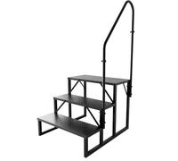 RV Steps with Handrails, RV Stairs 660 lbs Load Capacity, Step Ladder with Anti-Slip Panel, Mobile Home Stairs for Travel Trailers (3 Step)