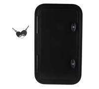 RV Storage Hatch with Lock and Key Heavy Duty Square Rounded Corner Black UV Proof Baggage Door for Van 720x420mm Aluminum Alloy ASA Panel Design