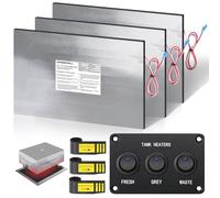 RV Tank Heater Pad 12V/13.5V,12"x18" RV Holding Tank Heater Pad with Automatic Thermostat&Switch,3PCS RV Water Tank Heating Pad for Camper,Trailer,Marine,Up to 50 Gallon Fresh Grey Black Water Tank