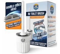 RV Toilet Brush by Clean Camper - Wall-Mounted Set, Silicone, Scratch-Free Dual-Sided Head, Quick-Drying Holder, Compact & Durable Set with Strong Adhesive Mount for RV & Camper Toilets