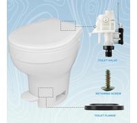 RV Toilet Water Valve Kit with Freeze and Leakage Resistance for Camper Trailer ABS Material White Color 14x5x5cm