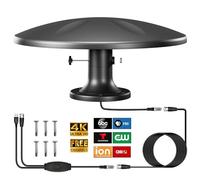RV TV Antenna for Smart Tv Outdoor Long Range, 360° Omni-Directional Reception Digital HD TV Antenna Outdoor with Super Signal Booster, Suitable for Camper, RV, Truck, Boat -32ft RG6 Coaxial Cable