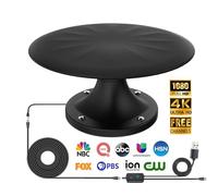 RV TV Antennas Roof Mounted, 720° Long Range Omni Directional Reception Digital HD Antenna Signal, with Super Signal Booster, 35ft HDTV Cable, for RV/Travel Trailer/Camper/Truck/Boat. (BLACK2)
