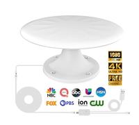 RV TV Antennas Roof Mounted, 720° Long Range Omni Directional Reception Digital HD Antenna Signal, with Super Signal Booster, 35ft HDTV Cable, for RV/Travel Trailer/Camper/Truck/Boat. (WHITE5)