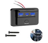 RV USB Outlet 12V, 66W 3 Port Charger Socket Quick Charge QC3.0 PD | Dual 18W fast, marine boat caravan, cigarette lighter, practical metal, easy install, quality accessory duo carry kit