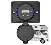 RV USB Outlet, 3.1A USB Wall Mount Charging Panel with Cover, Cord Socket Replacement, Perfect for Car, ATV, Boat, Truck, Bus, Marine, Travel Accessories, 2.5 x 1.9 x 1.8 x 0.70 Inches