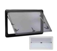 RV Ventilation Window with Fly Screen, 70 Degree Sliding Camper Glass for UV Protection, Black Aluminum Frame Fits 25-35mm Wall Thickness, Easy Clean Acrylic Panel for Outdoor Camping Travel
