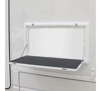 Rv Wall Mount Folding Table,Aluminum Camping Desk with Lock and Led Light