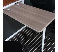 RV Wall-Mounted Folding Dinette Table - Adjustable Steel Brackets, Space-Saving Design for Home Office, Bedroom, Kitchen - Walnut Finish (39x79cm/15x31in)