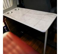 RV Wall Mounted Folding Dinette Table Adjustable Steel Brackets Space Saving Desk for Home Office Kitchen Bedroom Marble White 39" Size