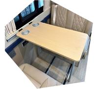 RV Wall Mounted Folding Table, Solid Wood Drop Leaf Dining Desk with Cup Holders, Space Saving Portable Camping Chair Side Table for Kitchen Balcony Laundry, Yellow Oak 31x15.5 Inch