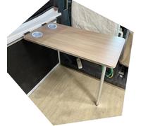 RV Wall Mounted Folding Table, Solid Wood Drop Leaf Dining Desk with Cup Holders, Space Saving Portable Camping Chair Side Table for Kitchen Balcony Laundry, Yellow Oak 31x15.5 Inch