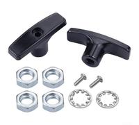 RV Waste Valve Handle Assembly Designed for Direct Replacement of Old or Broken Drain Valve Handles Made of Aluminum and PP (black)