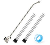 RV Water Heater Tank Rinser and Anode Rods, Metal Tube RV Hot Water Tank Flush Wand with Shutoff Valve for Flushing Out Sediment and Scale from RV Water Heater