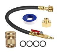 RV Water Line Winterizing - Seventeen Inch Hose Assembly, Freeze Prevention Connector, Blowout Fitting Collection with Secure Seal | Reliable Cold Weather Maintenance Solution for Camper Trailer