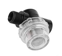RV Water Pump Filter with 50 Mesh Stainless Steel Screen for Caravan Marine Boat Fresh Water Suction Strainer Twist-On Pipe Fitting PVC Housing