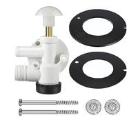 RV Water Valve Assembly Kit with 2Pcs RV Toilet Rubber Seal 385311462 and 385316140, Camper Trailer RV Toilet Parts 385314349 Compatible with Sealand EcoVac Vacuflush Pedal Flush Toilets