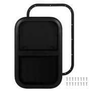 RV Window Black Vertical Sliding Round Tiny House Vertical Slider Window with Net for Camping Trailer Aluminum Alloy Frame Tempered Glass 730 x 430mm (For Wall Thickness: 38 to 43mm)