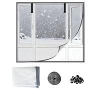 Rv Window Insulation Window Insulation Kit for Winters 100x150cm 145x200cm 300x145cm Reusable Thermal Insulated Window Cover, Window Protection Film for Home Bedroom Living Room(Gray,125x150cm)