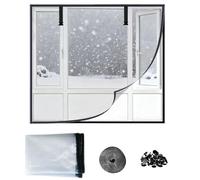Rv Window Insulation Window Insulation Kit for Winters 100x150cm 145x200cm 300x145cm Reusable Thermal Insulated Window Cover, Window Protection Film for Home Bedroom Living Room(Black,120x80cm)