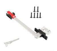 RV Window Latch Support Bar, Aluminium Camper Exit Latch, with Wind Resistant Bracket, Silver Red Safety Catch Rod, for Caravan Escape, Recreational